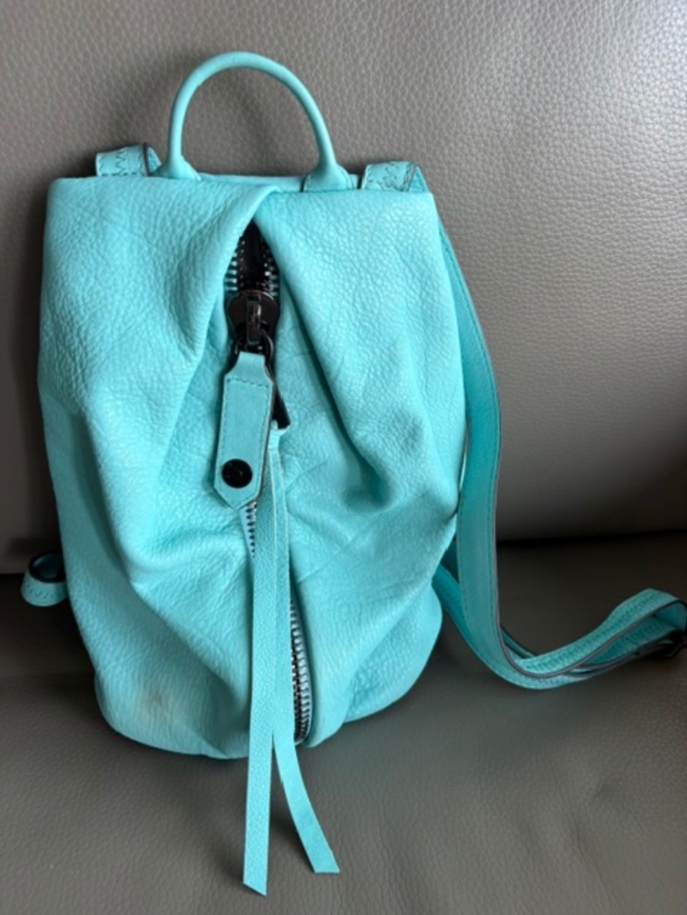 AIMEE KESTENBERG Tamitha Mini leather backpack turquoise with black hardware